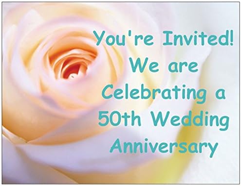 Convites de aniversário do 50º casamento rosa - 50/pk