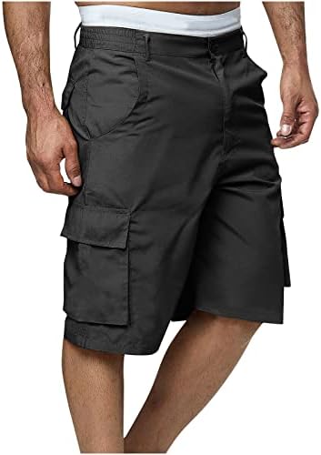 Ozmmyan shorts de carga masculina casual bolso de bolso externo de algodão shorts shorts sólidos ripstop relaxado para caminhada