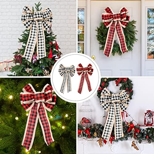 Homoyoyo 4 pcs arco nós de natal árvore de natal porta arco da porta pendurada bowknot natal arco ornamento de natal decorativo decorativo