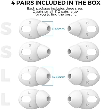 ASHASTELE 4 Pares AirPods 3 Dicas de orelha Coverbuds de silicone [Não se encaixam na caixa de carregamento] Compatível com Apple AirPods 3 2021