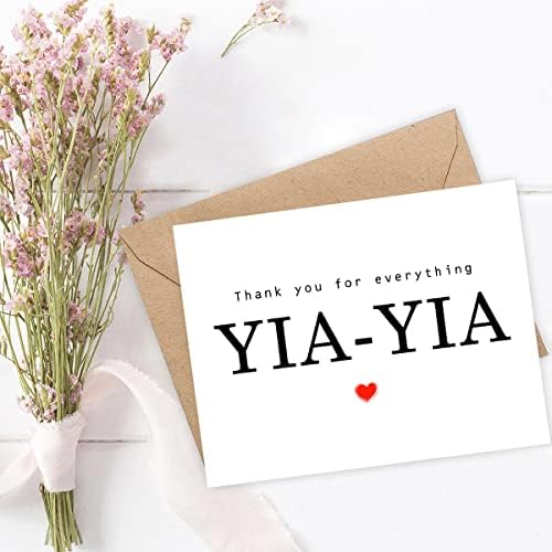 Obrigado por tudo o cartão Yia -yia - Cartão de obrigado - Cartão Yia -Yia - Cartão do Dia da Mãe - Cartão para ela - Cartão