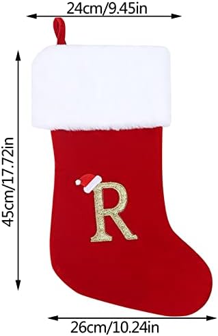 Monogram de meias de Natal Stocking Classic Classic personalizada decoração de meia para a temporada de festas de férias