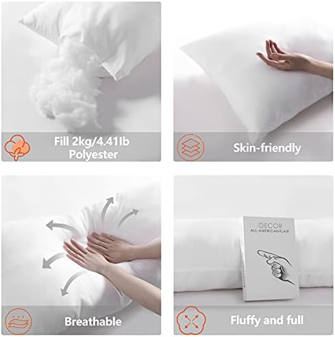 Pillow de corpo inteiro de Lamberia para adultos com tampa de travesseiro de cetim sedoso para cabelos e pele. Travesseiro respirável para dormir em várias posições