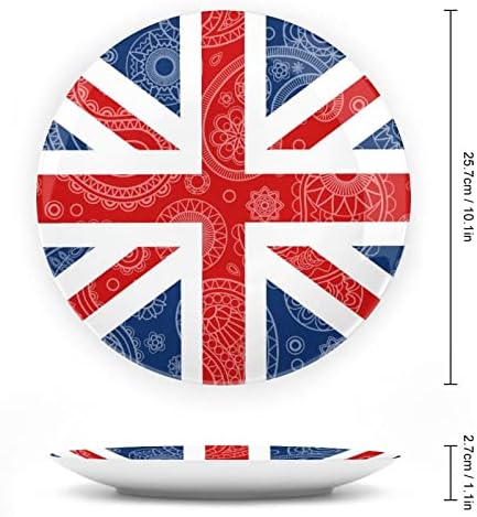 British Paisley Flag Decorativo Placas de cerâmica redonda com estandimento para a decoração do casamento em casa