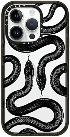 Casetify Impact iPhone 14 Pro Case [4x GRAVO MILITAR Testado / Proteção de Drop Drop de 8,2 pés] - Black Kingsnake - Black