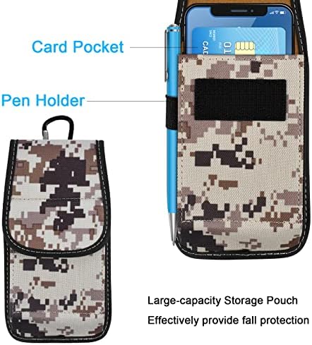 Bolsa de telefone celular da cintura tática com bloqueio de RFID, coldre de smartphone de capa de velcro nylon à prova