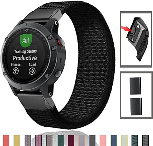 FKIMKF 22mm 26mm de nylon tira para Garmin Fenix ​​7 7x 6 6x Pro Fenix ​​5 5x mais 3 3HR Forerunner 935 945 D2 Bravo Redução rápida