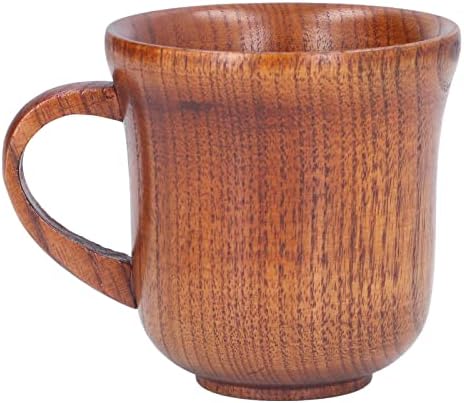 xícara de madeira PLPLAAOO, 300 ml de xícara de chá de madeira, copo de café com isolamento de calor, xícaras de chá, xícaras de madeira com alça de caneca de caneca de café xícara de chá para escritório doméstico