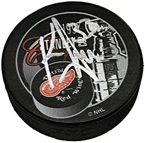 Kris Draper assinou 1997 campeões da Stanley Cup Puck - Detroit Red Wings - Pucks autografados da NHL