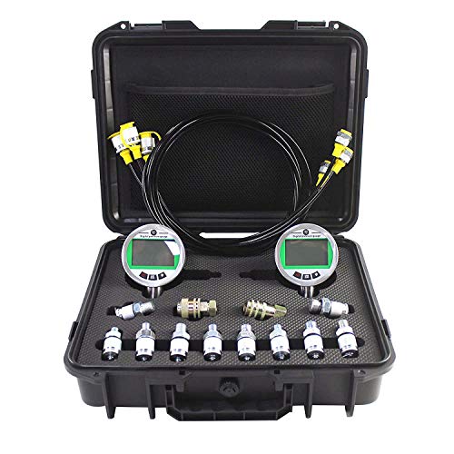 Kit de medidor de pressão digital Sinocmp com 2 medidas de pressão de 70mpa/10000psi 3 mangueiras de teste e 12 acoplamentos kit