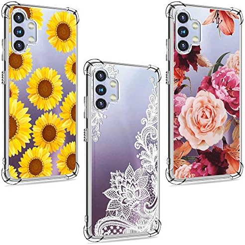 Chenlingy para Samsung Galaxy A32 5G Caso para meninas Mulheres Mulheres A absorção de choque anti-arranhão TPU CRISTAL TPU Slim Tampa de capa de telefone protetora para Samsung Galaxy A32 5G, Flor