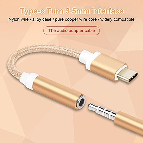 Wetyg USB C a 3,5mm Jack Audio Cable para o adaptador de celular Adaptador Music Auxiliar Connector Cable Converter