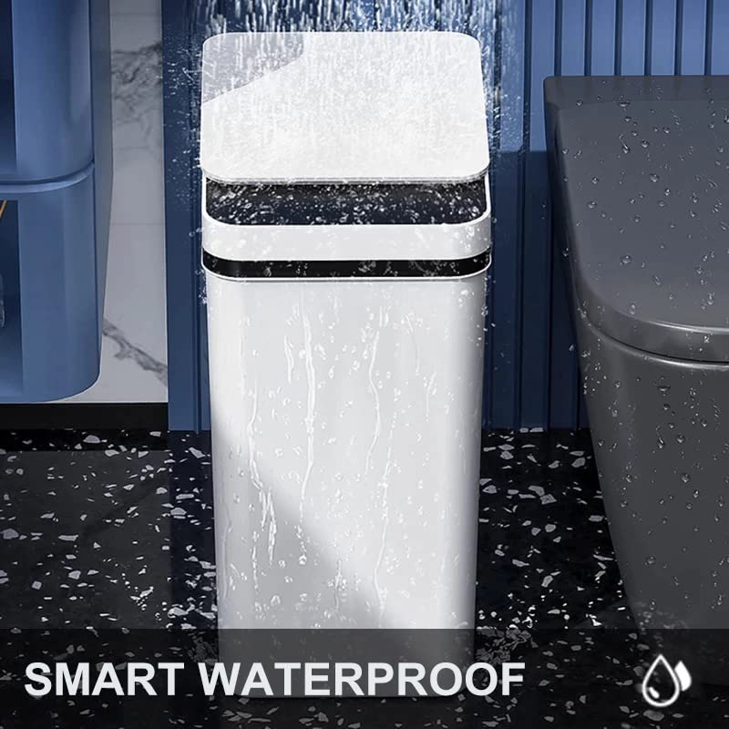 Lata de lixo do banheiro, lixo inteligente de 12l pode sensor automático lixo lixo à prova d'água de lixo de banheiro de cozinha