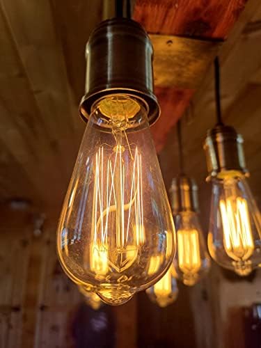 Rolay 6 pacote, lâmpada Edison vintage de 25 watts com filamento de gaiola de esquilo, 110 ~ 130 volts, e26 base
