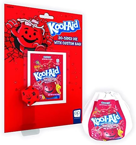 Dado de 20 lados de Kool-Aid | 36mm grande colecionável D20 com o emblema do Kool-Aid Man | Polyedral Die ótimo para