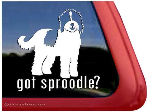Eu amo meu Sprodle! | Springer Spaniel Poodle Breed Mixed Nickerstickers Decalque de janela de cachorro de vinil