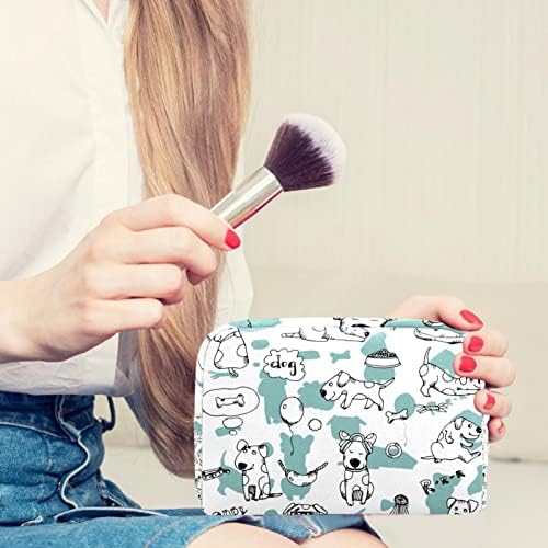 Bolsas de cosméticos para mulheres, bolsas de bolsas Makeup Organizer Makeup Bag Girls, Cartoon Lovely Dogs