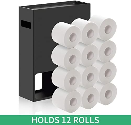 Organizador de armazenamento de papel higiênico sikon, dispensador de suporte de papel higiênico, 12 rolos compatíveis, preto, thz-112