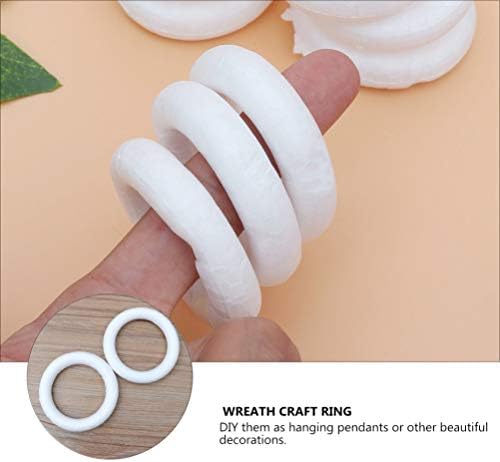 PretyZoom 12pcs A grinalda de espuma formam quadros redondos anéis de artesanato branco círculos de espuma de poliestireno branco para