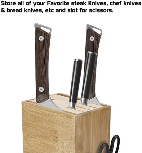 Suporte para faca de madeira efinito para cozinha - suporte universal de facas com 5 slots