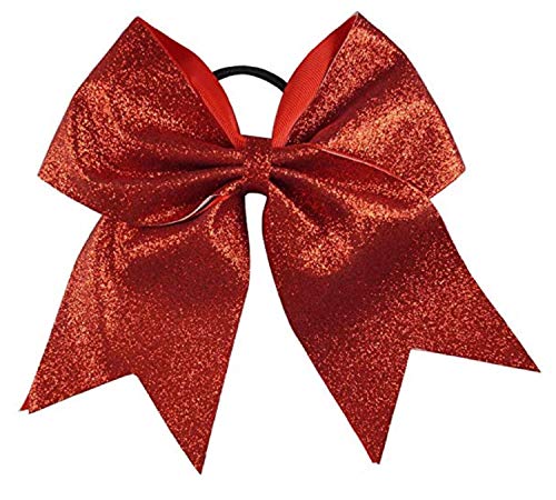 GLITTER CHEERCH BOWS - Cheerleading Softball Gifts for Girls and Women Team se curvam com o Holder de Ponytail Complete