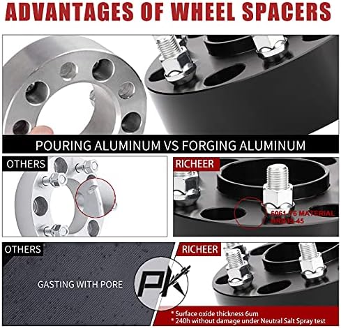 Richeer 6x4.5 Spacers de rodas centrados no hub Compatível com 2005-2022 Frontier 2005-2012 Pathfinder 2005-2015 Xterra,