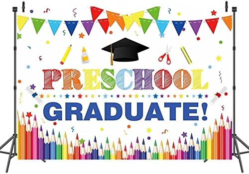Maqtt 72 x 60 pós -cenário branca de pós -cenário pré -jardim de infância Parabéns Parabéns Supplies Banner Classificação de graduação