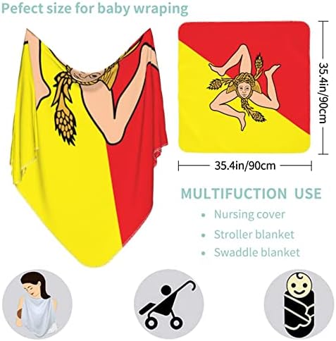 Blanta de bebê da bandeira siciliana recebe cobertor para capa de swaddle recém -nascida infantil
