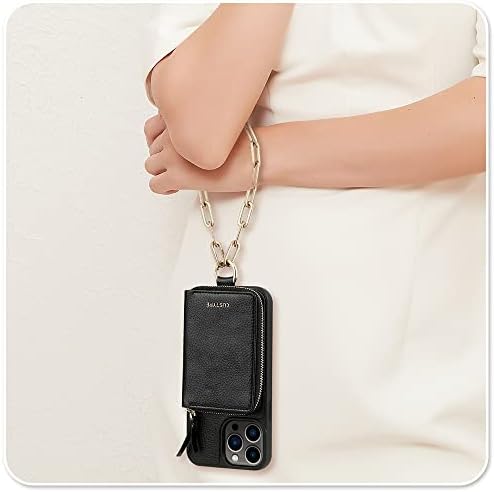 Carteira do Custype para iPhone 12 Pro Max com Strap iPhone 12 Pro Max Wallet Case com porta -cartas para mulheres com zíper de zíper de bolso de bolso RFID Bloqueio de proteção da câmera Proteção à câmera