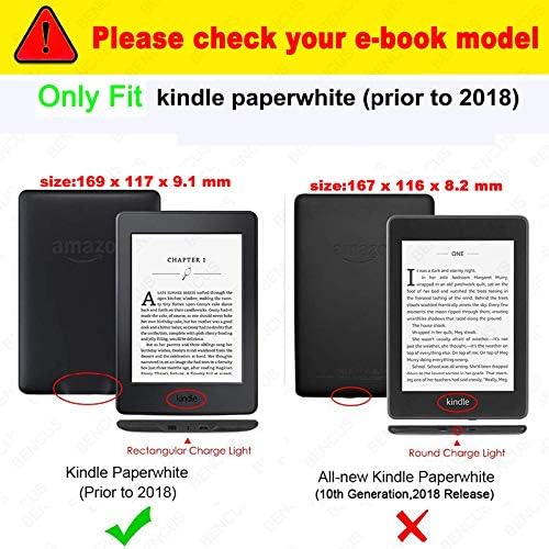 Zengcang Kindle Capa PU Couro - Caso inteligente para FUNA Paperwhite 1/2/3 para DP75SDI Ereader Sleep Auto Sleep/Wake Anti -Water Drop