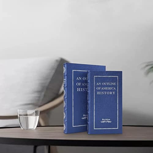 YD SZ Yadoo Livros decorativos com caixas de livros de couro falso azuis para decoração Exibir mesa de café e decoração