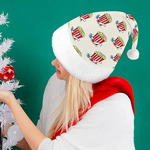 Pipoca e óculos chapéu de natal chapéu de santa para adultos unissex Comfort Classic Xmas Cap para o feriado de festa de
