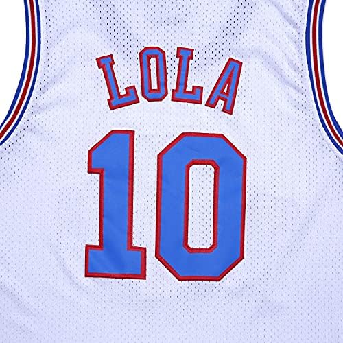 Jersey de basquete masculino #10 Lola Espaço Espacas Camisas Esportivas 90 Roupas de festa Hiphop
