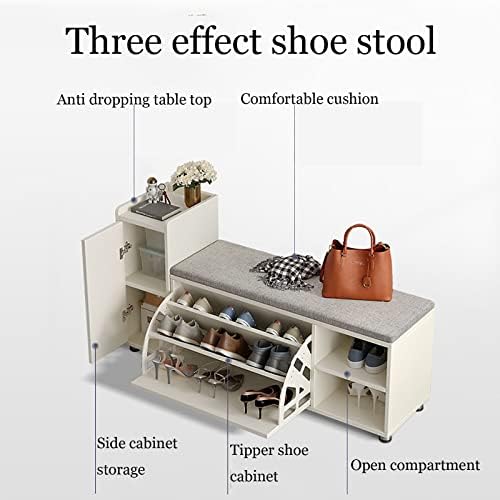 Zeelyde Rack de sapato, armário de sapatos, banco de armazenamento, armário de armazenamento de sapatos com gavetas e prateleiras
