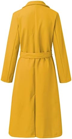 Mulheres Faux Wool Blend Trench Coats