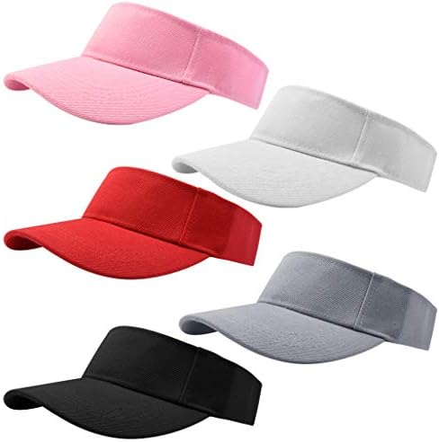 Marrywindix 5 peças esportes usam viseira atlética Sun Sports Visor Hat Hat Visor Capt para mulheres e homens