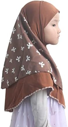 Modest Beauty Bebês meninas hijab lenço hijabs muçulmano lenço na cabeça para criança com padrão de bowknot