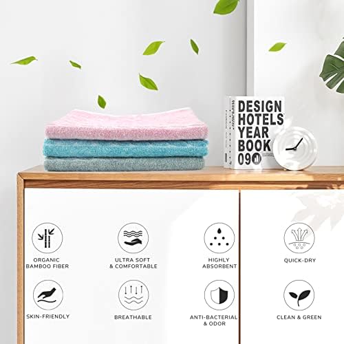 Toalhas de banho de bambu - toalhas orgânicas de bambu para banheiros premium panos 13 x 28