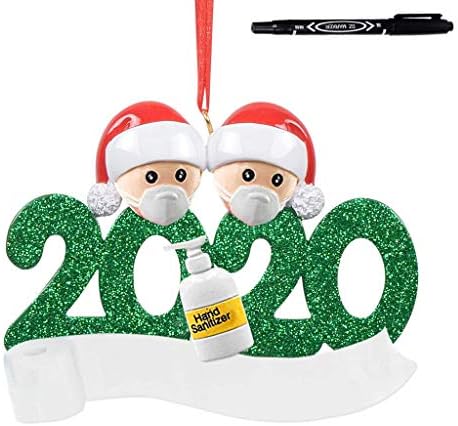 2020 Ornamentos de Natal de quarentena, família sobrevivida personalizada de ornamento decorações de férias de Natal com caneta