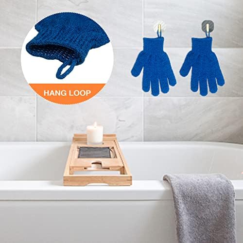 Luvas de banho esfoliantes para massagem no chuveiro e esfoliações corporais esfolia luvas de pele mortas com loops suspensos