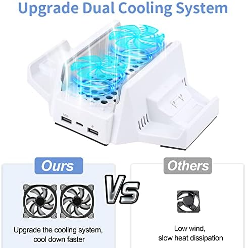 Stand de resfriamento para as séries Xbox s com ventilador de refrigeração dupla, doca de carregamento de controlador duplo zaonool