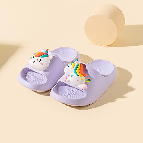 KnemksPlanet Toddler meninos meninas chinelos de bunny sandálias de travesseiro de unicórnio verão Sapatos de banheiro rápido seco