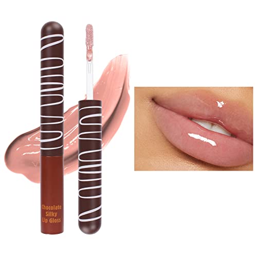 Xiahium Lip Base Chocolate Lip Glaze Hidratante Hidratante Durando Hidratante Não pegajoso Efeito de Maquiagem da Luz