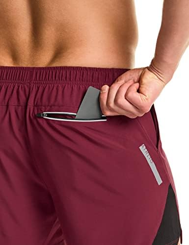 ATHLIO 2 Pacote de shorts ativos masculinos, shorts de exercícios, shorts atléticos de malha rápida seco com bolsos