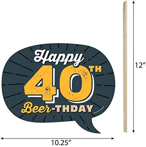 Big Dot of Happiness Cheers e cervejas engraçadas a 40 anos - 40º Kit de adereços de estande de festa de aniversário