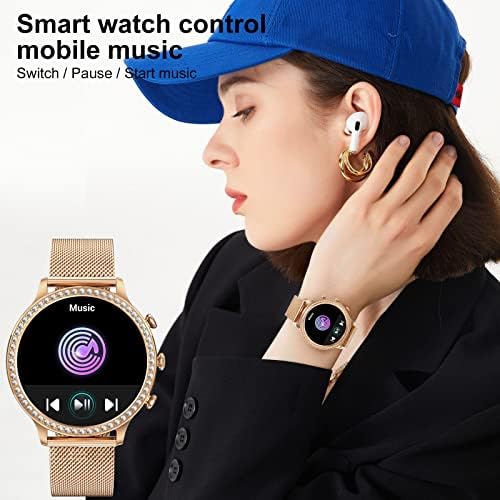 Relógio inteligente para mulheres, 2022 mais novo Bluetooth SmartWatch para telefones Android e iPhone, rastreador
