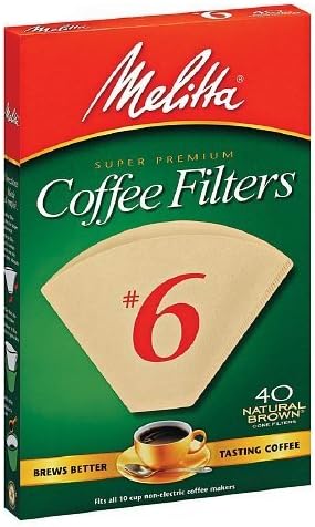 Melitta Natural Brown, Cone Coffee Filters 6 40 EA