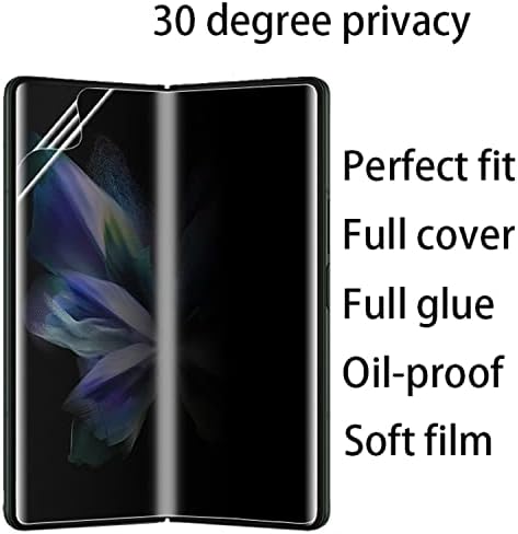 Fydikhn 2 peças Protetor de tela interna anti-spy projetado para Samsung Galaxy Z Fold 4 5g 2022 Protetor de tela privacidade Soft Anti-arranhão Anti-Peeping Glue Full Full