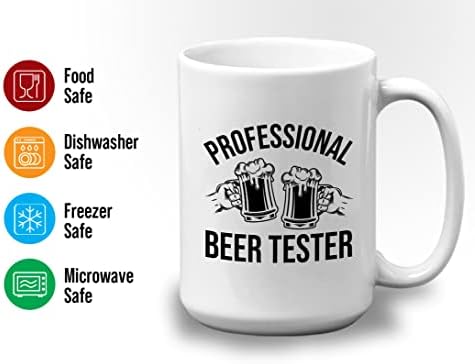 Caça de café com cerveja de terra de terras Flairy 15oz White - Professional Beer Tester - Beer Brewing Alcool Presente