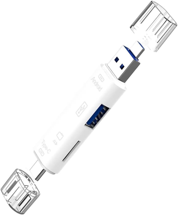 5 em 1 leitor de cartões multifuncionais compatível com Samsung SM-G780F possui USB tipo C/ microUSB/ TF/ USB 2.0/ SD